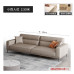 Light luxury genuine leather sofa Italian minimalist modern small sectional fourseat latex sofa