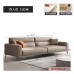 Light luxury genuine leather sofa Italian minimalist modern small sectional fourseat latex sofa