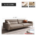 Light luxury genuine leather sofa Italian minimalist modern small sectional fourseat latex sofa