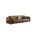 American Leather Sofa Living Room Longjiang Simple Deluxe Tan TopGrain ThreeFour Person Straight Sofa