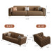 American Leather Sofa Living Room Longjiang Simple Deluxe Tan TopGrain ThreeFour Person Straight Sofa