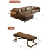 American Leather Sofa Living Room Longjiang Simple Deluxe Tan TopGrain ThreeFour Person Straight Sofa
