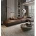 Leather Tofu Block Luxury Living Room Home Straight Floor Elegant Minimalist Block Sofa