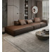 Leather Tofu Block Luxury Living Room Home Straight Floor Elegant Minimalist Block Sofa