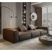 Leather Tofu Block Luxury Living Room Home Straight Floor Elegant Minimalist Block Sofa