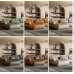Italian Minimalist Luxury Leather Sofa Living Room Modern Simplistic Corner Royal Leather Sofa