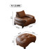 Leather Sofa Retro Italian Minimalist Curved Design Small Living Room Brown Leather Sofa Retro Italian Minimalist Curved Design Small Living Room Brown