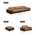 Italian Minimalist Leather Sofa Set Living Room Four Seater Head Layer Cow Leather Modern Simple
