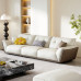 Leather Sofa Cream Italian Minimalist Modern Living Room Small North European Straight 34 Seater Combination