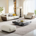 Leather Sofa Cream Italian Minimalist Modern Living Room Small North European Straight 34 Seater Combination