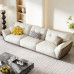 Leather Sofa Cream Italian Minimalist Modern Living Room Small North European Straight 34 Seater Combination