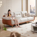 Modern Minimalist Luxury Small Living Room Straight ThreeSeat Fabric Sofa