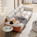 Modern Minimalist Luxury Small Living Room Straight ThreeSeat Fabric Sofa