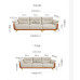 Modern Minimalist Luxury Small Living Room Straight ThreeSeat Fabric Sofa