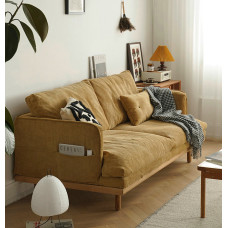 Nordic Fabric Sofa Livingroom Small Space Japanese Vintage Three Seater Washable