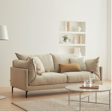 Three Seat Sofa Small Apartment Nordic Japanese Living Room Minimalist Modern Apartment Double Cloth Sofa