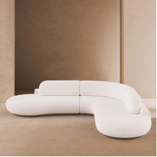 Nordic Minimalistic Arc Cotton Fabric Creative Sofa Designer Luxury Salon Shop Reception Alien Relaxed Sofa