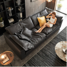 Upholstered Faux Fur Sofa Simple Luxury Modern Minimalistic