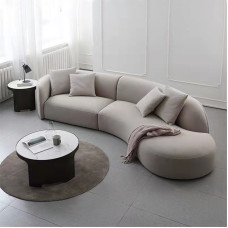 Scandinavian Velvet Cotton Tech Fabric Design Living Room Velvet Beauty Salon Curved Sofa