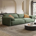 Italian Bean Curd Block Upholstered Scandinavian Green Velvet Elephant Ear Sofa