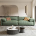 Italian Bean Curd Block Upholstered Scandinavian Green Velvet Elephant Ear Sofa