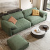 Italian Bean Curd Block Upholstered Scandinavian Green Velvet Elephant Ear Sofa