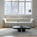 Creamy Fluffy Cotton Candy Upholstered Minimalistic French Nordic Sheepskin Retro Sofa Creamy Fluffy Cotton Candy Upholstered Minimalistic French Nordic Sheepskin Retro Sofa