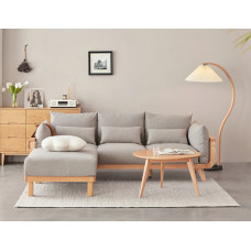 Wood Sofa Living Room Modern Chinese Simple Fabric Corner Sofa