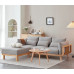 Wood Sofa Living Room Modern Chinese Simple Fabric Corner Sofa