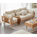 Wood Sofa Living Room Modern Chinese Simple Fabric Corner Sofa