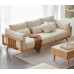 Wood Sofa Living Room Modern Chinese Simple Fabric Corner Sofa