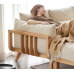 Wood Sofa Living Room Modern Chinese Simple Fabric Corner Sofa