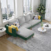 Modern Scandinavian Fabric Sofa for Three for Economical Home Living