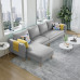 Modern Scandinavian Fabric Sofa for Three for Economical Home Living