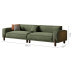 Italian Style Minimalistic Wooden Fabric Sofa with Velvet Cushion Three Seater Italian Style Minimalistic Wooden Fabric Sofa with Velvet Cushion Three Seater