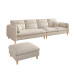 Modern Minimalist Creamy Fabric Sofa Cat Scratchproof Velvet Trio Small Spaces Sponge Latex