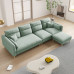 Modern Minimalist Creamy Fabric Sofa Cat Scratchproof Velvet Trio Small Spaces Sponge Latex