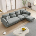 Modern Minimalist Creamy Fabric Sofa Cat Scratchproof Velvet Trio Small Spaces Sponge Latex