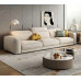 Modern Creamy Fabric Sofa with Adjustable Backrest Modern Creamy Fabric Sofa with Adjustable Backrest