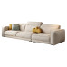 Modern Creamy Fabric Sofa with Adjustable Backrest Modern Creamy Fabric Sofa with Adjustable Backrest