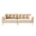 Nordic Small Living Room Cream Cloud Sofa Three Seater Modern Japanese Wood Nordic Small Living Room Cream Cloud Sofa Three Seater Modern Japanese Wood