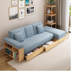 Small Japanese Style Wooden Cloth Storage Sofa Bed Luxury Nordic Minimalist Modern