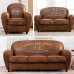 American Retro Coffee Bar Sofa Industrial Style Single Double ThreeSeat Leather Sofa Living Room SmallSize Sofa Solid Wood