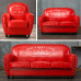 American Retro Coffee Bar Sofa Industrial Style Single Double ThreeSeat Leather Sofa Living Room SmallSize Sofa Solid Wood