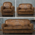 American Retro Coffee Bar Sofa Industrial Style Single Double ThreeSeat Leather Sofa Living Room SmallSize Sofa Solid Wood