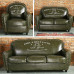 American Retro Coffee Bar Sofa Industrial Style Single Double ThreeSeat Leather Sofa Living Room SmallSize Sofa Solid Wood
