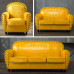 American Retro Coffee Bar Sofa Industrial Style Single Double ThreeSeat Leather Sofa Living Room SmallSize Sofa Solid Wood