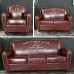 American Retro Coffee Bar Sofa Industrial Style Single Double ThreeSeat Leather Sofa Living Room SmallSize Sofa Solid Wood