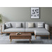 Scandinavian Solid Wood Sofa Living Room Modern Luxury Tech Fabric 3 Seat Chinese Style