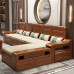 Modern Chinese Style Wood Sofa Combination for Living Room Winter and Summer Use Modern Chinese Style Wood Sofa Combination for Living Room Winter and Summer Use